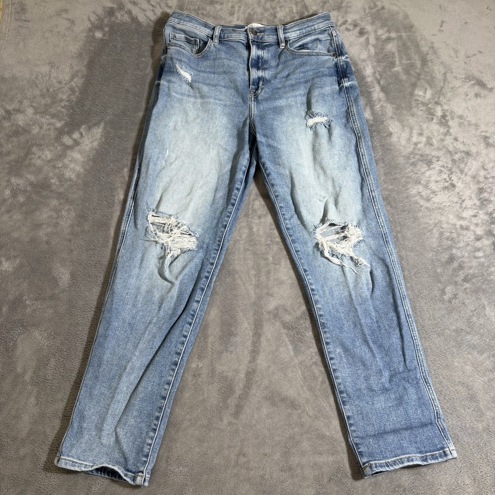 Eunina Jeans Women Jr 9 Skinny Mid Rise Distressed Light Wash Denim Grunge